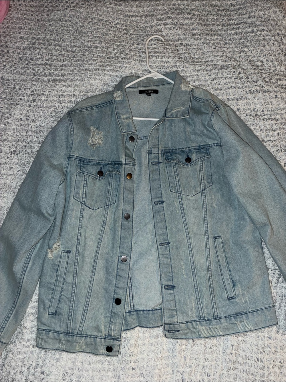 JACKSON Light Blue Distressed Jean Jacket